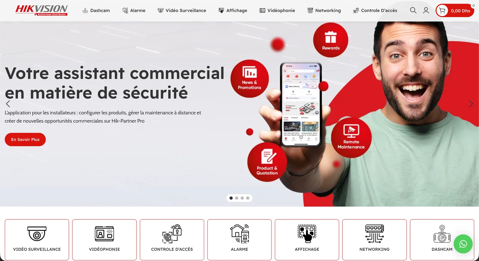Aperçu du projet Hikvision Shop Maroc